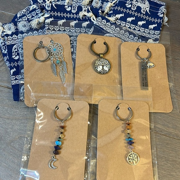 Bundle of 5 Positive Energy Keychains - Chakras, Tree of Life, and Elephants - Picture 3 of 11